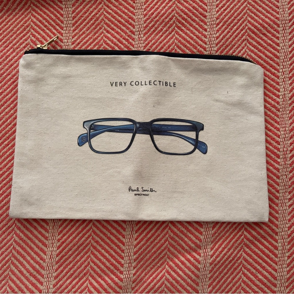 Paul Smith Cream Pouch with Blue Glasses and Butterfly Design